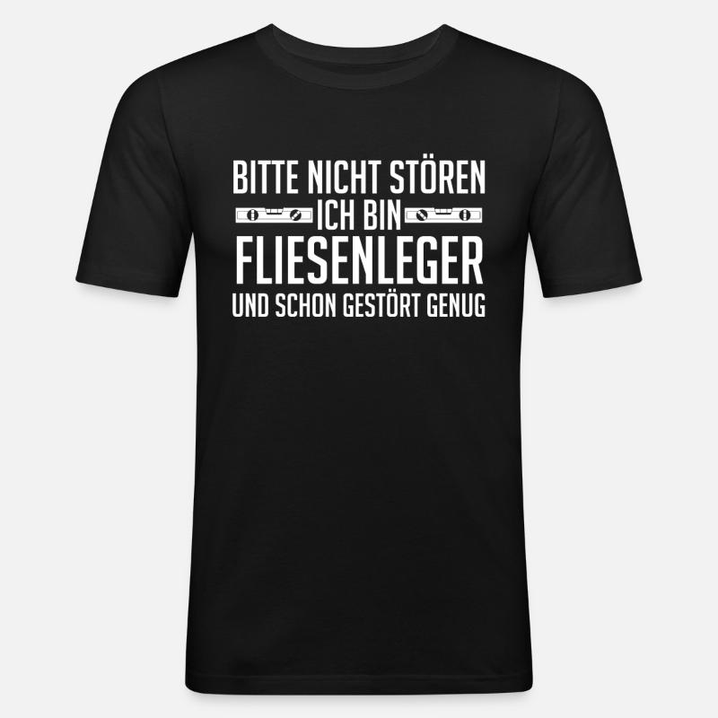 Fliesenleger Handwerker - Männer Slim Fit T-Shirt - Schwarz