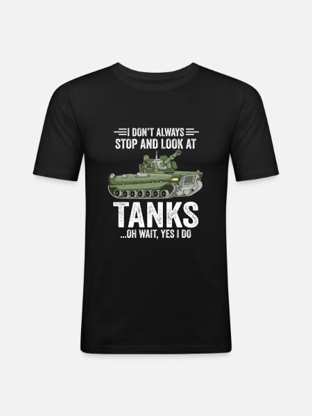 Army tank veteran military gift - Men's Slim Fit T-Shirt - black