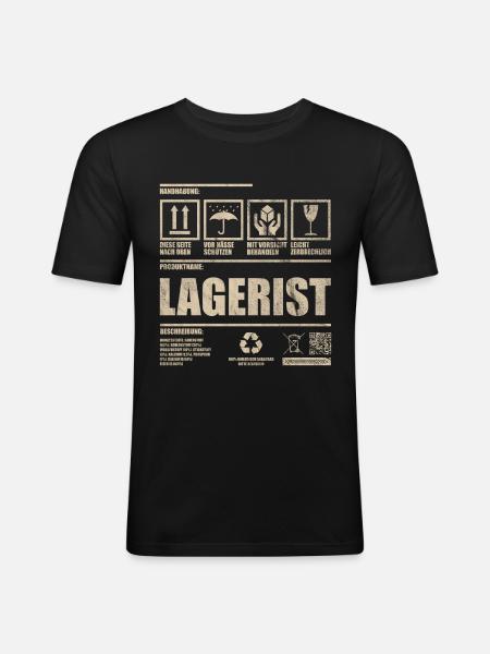 Lustiges Lagerist Geschenk - Männer Slim Fit T-Shirt - Schwarz