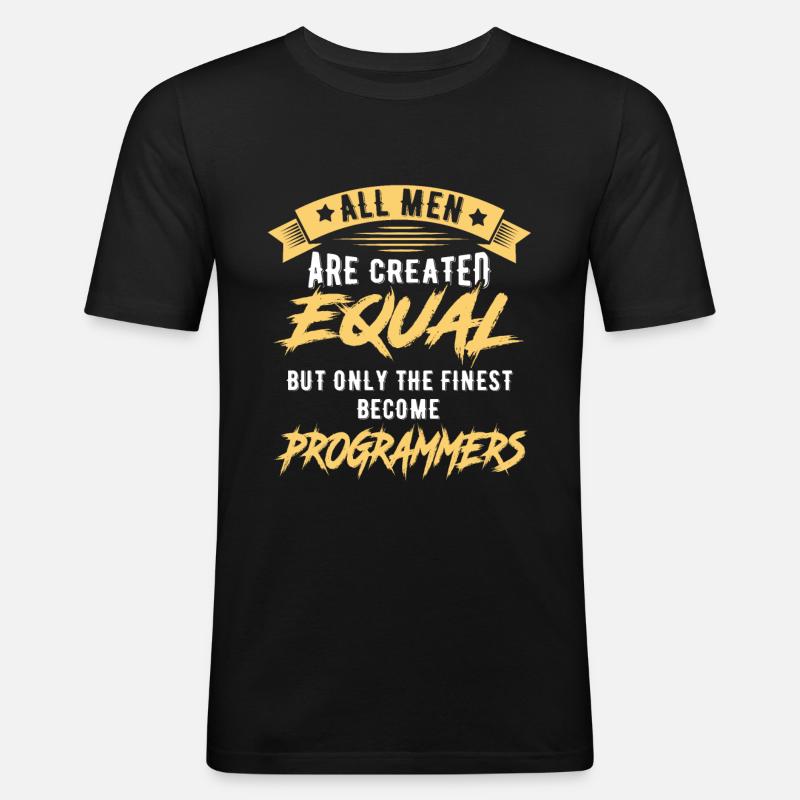 Programmierer Coder Entwickler Geschenk - Männer Slim Fit T-Shirt - Schwarz