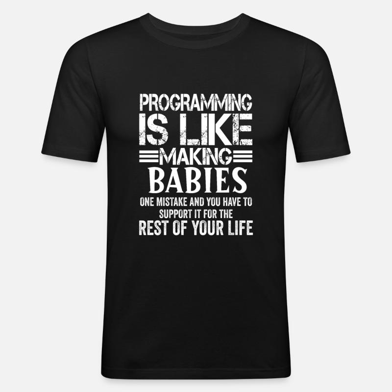 Programmierer Informatiker Coder Geschenk - Männer Slim Fit T-Shirt - Schwarz