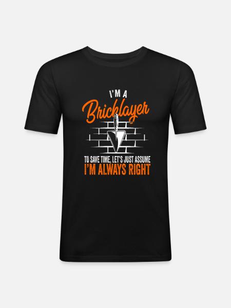 Maurer Craftsman Bricklayer - Men's Slim Fit T-Shirt - black