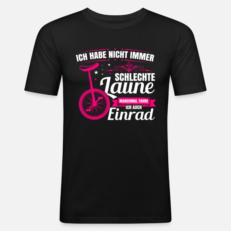 Einrad - Männer Slim Fit T-Shirt - Schwarz