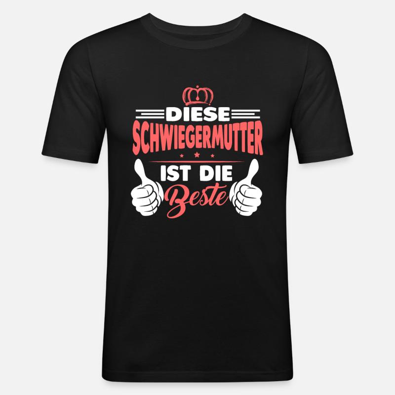 Beste Schwiegermutter Geschenk - Männer Slim Fit T-Shirt - Schwarz
