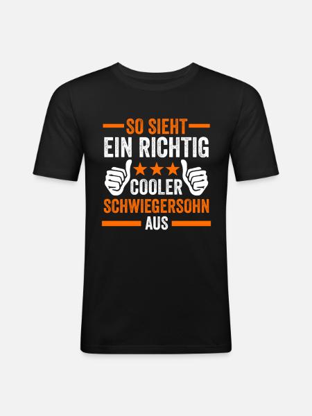 Cooler Schwiegersohn Geschenk - Männer Slim Fit T-Shirt - Schwarz
