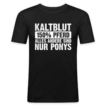 Kaltblut Pferde Geschenke - Männer Slim Fit T-Shirt - Schwarz - Vorne - Nik (191cm)