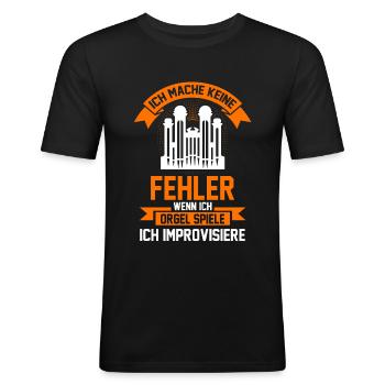 Orgel Orgelmusik Kirchenmusiker Orgeln Organist - Männer Slim Fit T-Shirt - Schwarz - Vorne - Nik (191cm)