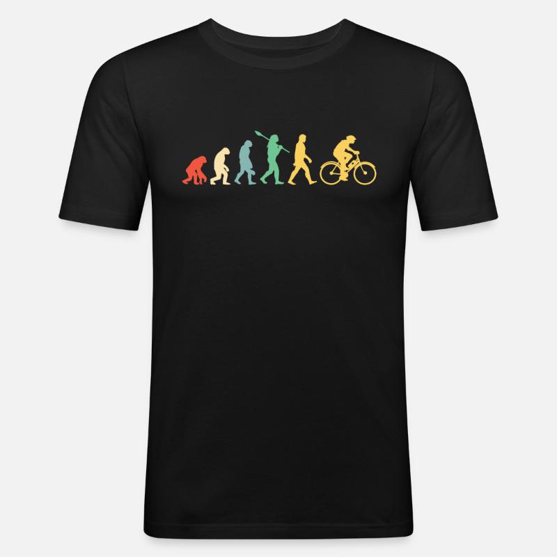 Fahrrad E-Bike Evolution - Männer Slim Fit T-Shirt - Schwarz
