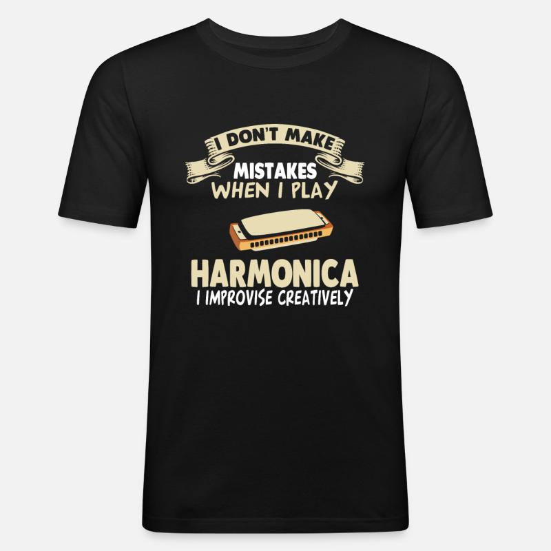 Harmonica Harmonica Harmonica Harmonica - T-shirt près du corps Homme - noir