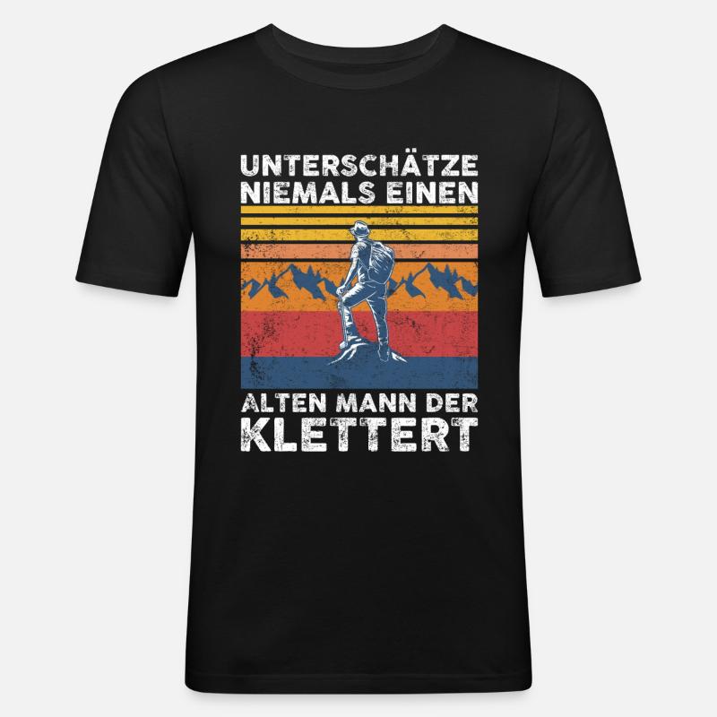 Geschenk Kletterer Boulderer klettern bouldern - Männer Slim Fit T-Shirt - Schwarz