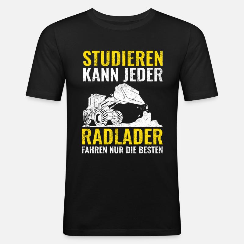 Radlader | Bauarbeiter Geschenke - Männer Slim Fit T-Shirt - Schwarz