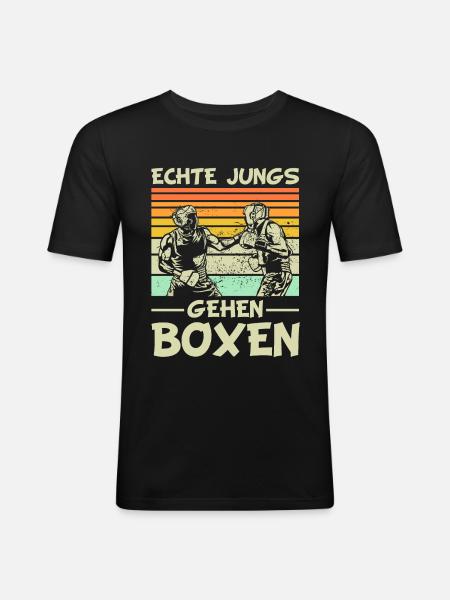Boxen Boxen Boxen - Männer Slim Fit T-Shirt - Schwarz