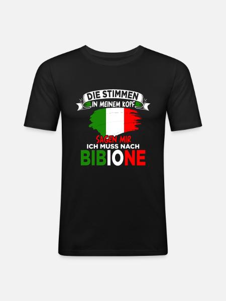 Bibione Geschenk - Männer Slim Fit T-Shirt - Schwarz