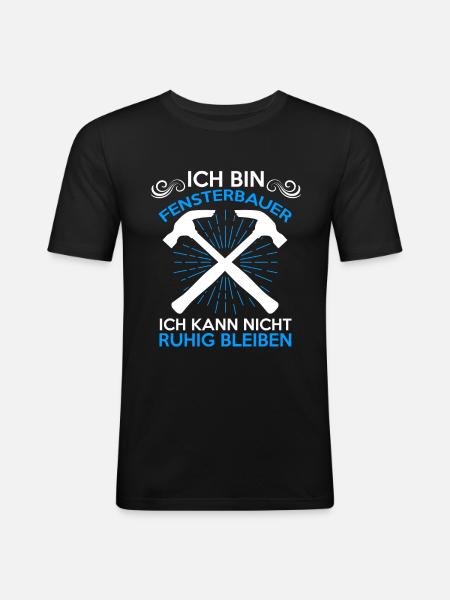 Glaser Baustelle Fensterbauer - Männer Slim Fit T-Shirt - Schwarz