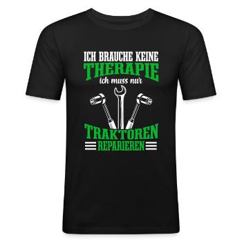 Traktoren Reparieren Landmaschinenmechaniker - Männer Slim Fit T-Shirt - Schwarz - Vorne - Nik (191cm)
