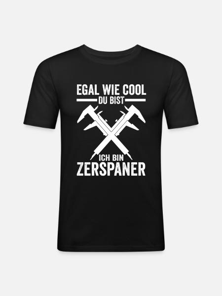 Zerspaner Fräser Dreher - Männer Slim Fit T-Shirt - Schwarz