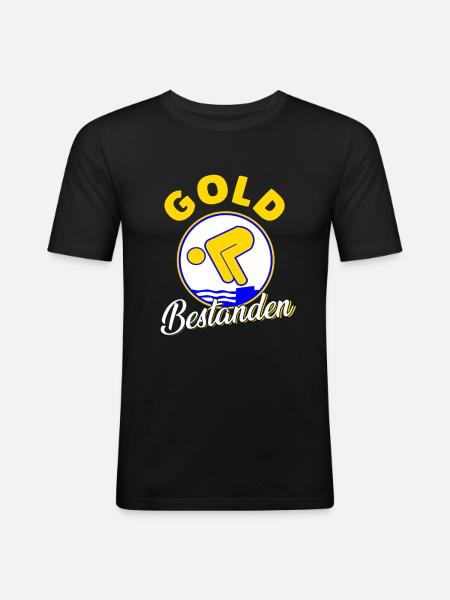 Gold Bestanden - Männer Slim Fit T-Shirt - Schwarz