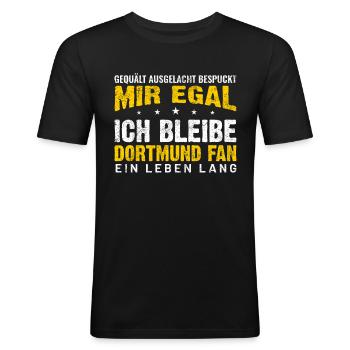 Dortmund Fan - Männer Slim Fit T-Shirt - Schwarz - Vorne - Nik (191cm)