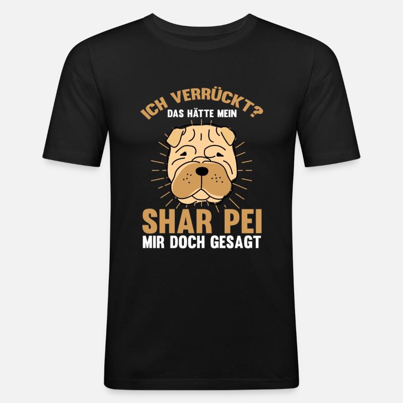 Shar Pei - Männer Slim Fit T-Shirt - Schwarz