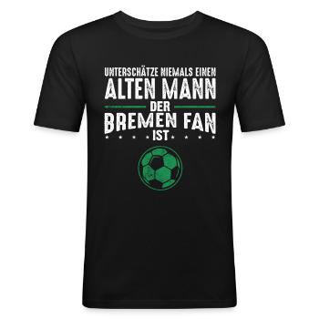 Bremen Fan Fußballfan Fanclub Männer Geschenk - Männer Slim Fit T-Shirt - Schwarz - Vorne - Nik (191cm)