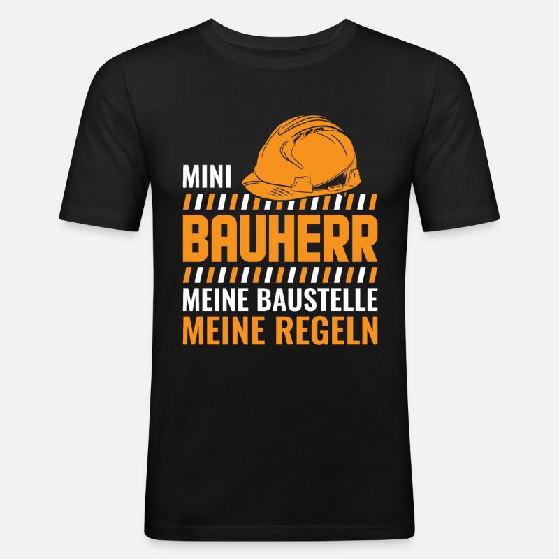 Kinder Baustelle Bauherr Geschenk - Männer Slim Fit T-Shirt - Schwarz