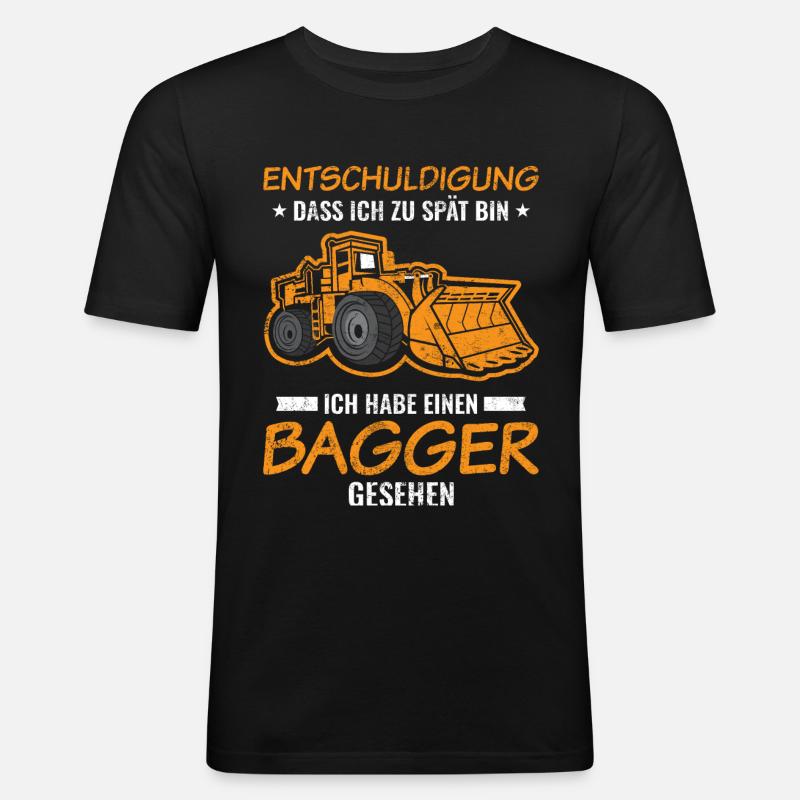 Bagger | Kinder Sprüche Geschenkideen - Männer Slim Fit T-Shirt - Schwarz