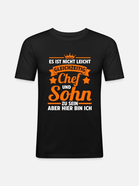 Chef Sohn - Männer Slim Fit T-Shirt - Schwarz