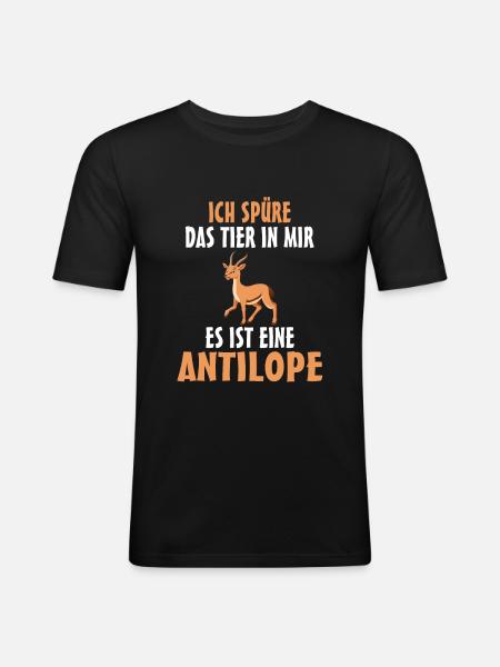 Antilope Antilopen - Männer Slim Fit T-Shirt - Schwarz