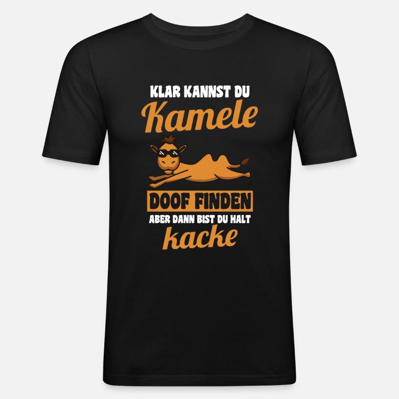 Kamele Kamel - Männer Slim Fit T-Shirt - Schwarz