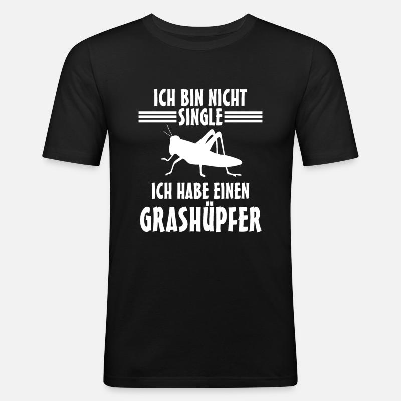 Grashüpfer - Männer Slim Fit T-Shirt - Schwarz