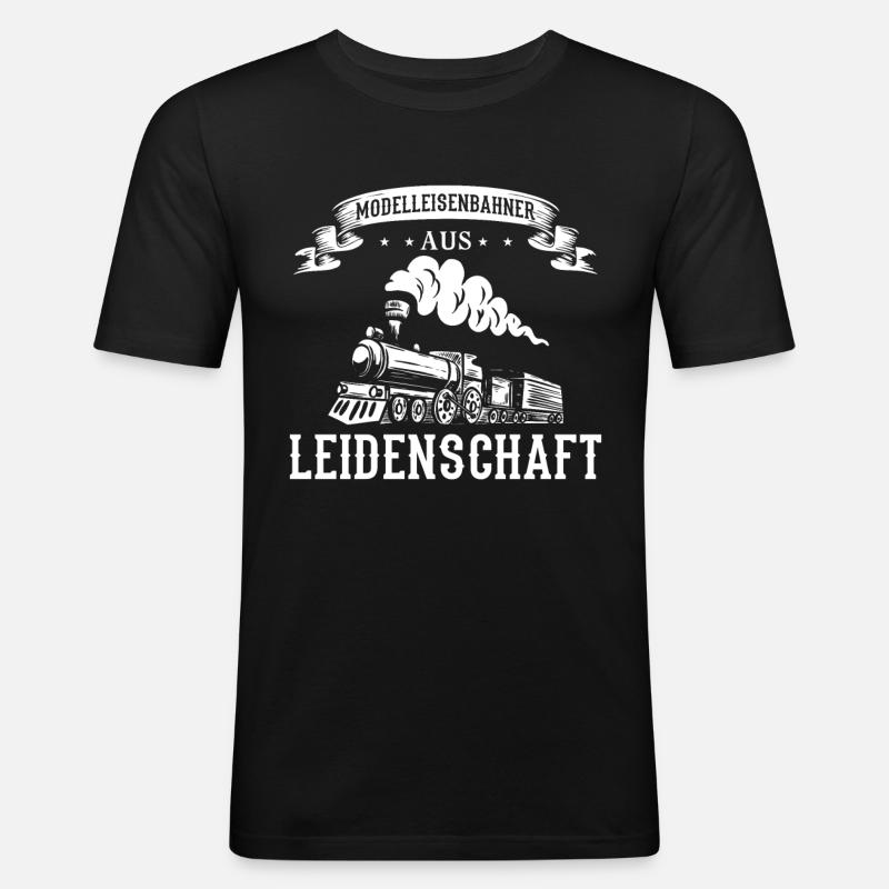 Modellbahner aus Leidenschaft - Männer Slim Fit T-Shirt - Schwarz