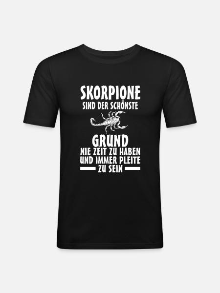 Skorpion - Männer Slim Fit T-Shirt - Schwarz