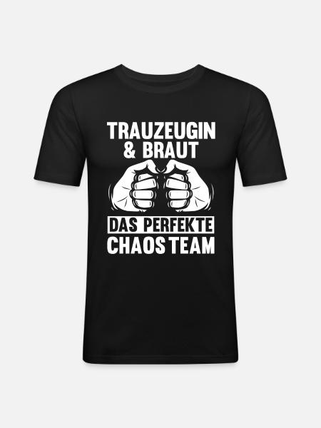 Trauzeugin - Männer Slim Fit T-Shirt - Schwarz