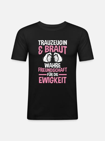 Trauzeugin - Männer Slim Fit T-Shirt - Schwarz