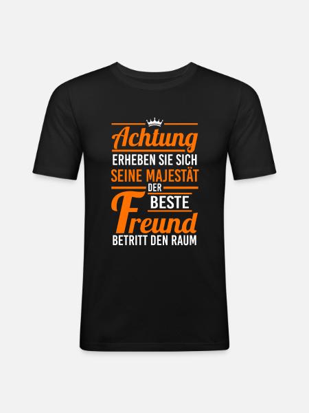 Bester Freund - Männer Slim Fit T-Shirt - Schwarz