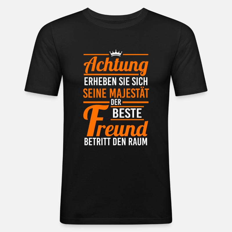 Bester Freund - Männer Slim Fit T-Shirt - Schwarz