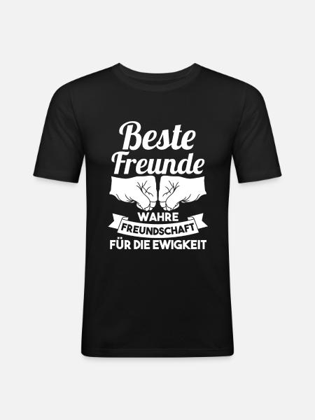 Bester Freund - Männer Slim Fit T-Shirt - Schwarz
