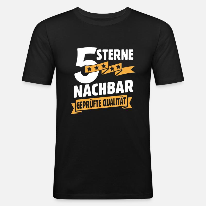 Nachbar - Männer Slim Fit T-Shirt - Schwarz
