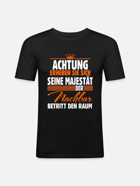 Nachbar - Männer Slim Fit T-Shirt - Schwarz