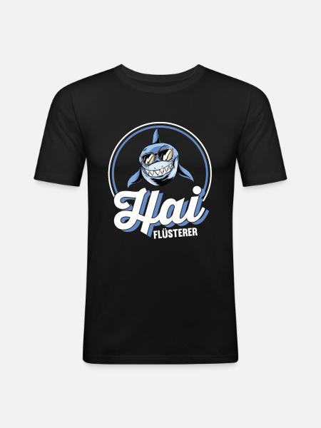 Haifisch Hai Haie - Männer Slim Fit T-Shirt - Schwarz