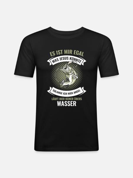 Angler - Männer Slim Fit T-Shirt - Schwarz