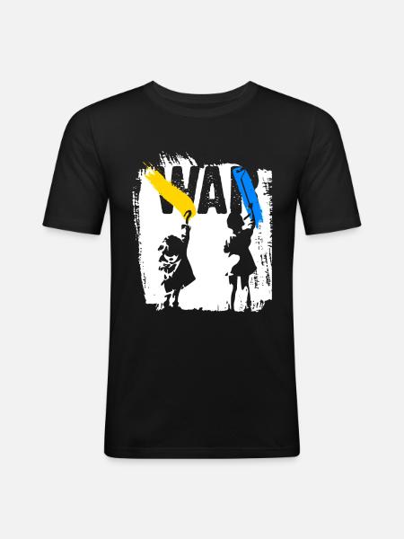 Ukraine | No war - Men's Slim Fit T-Shirt - black