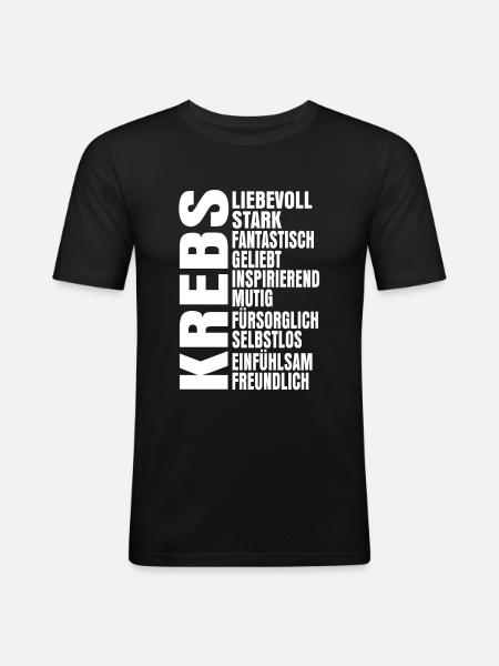 Sternzeichen Krebs - Männer Slim Fit T-Shirt - Schwarz