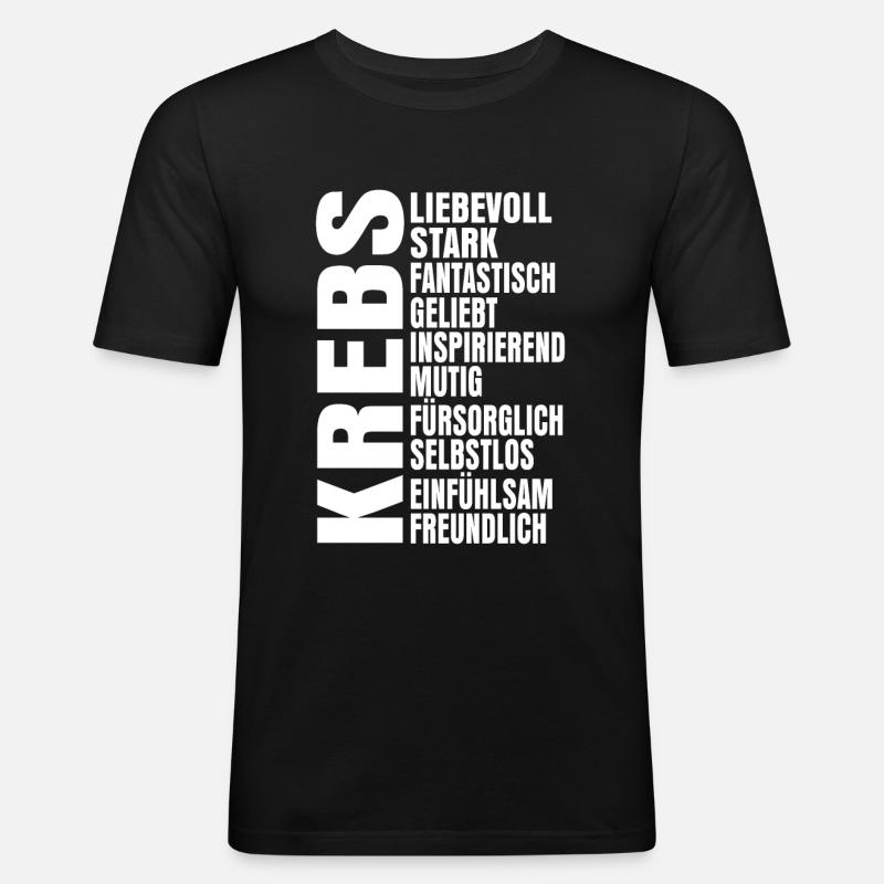 Sternzeichen Krebs - Männer Slim Fit T-Shirt - Schwarz