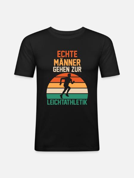 Leichtathletik - Männer Slim Fit T-Shirt - Schwarz