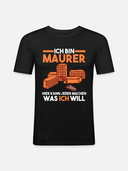 Maurer - Männer Slim Fit T-Shirt - Schwarz