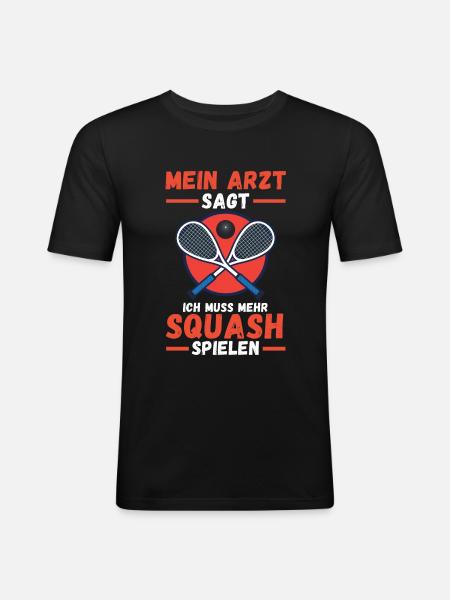 Squash - Männer Slim Fit T-Shirt - Schwarz