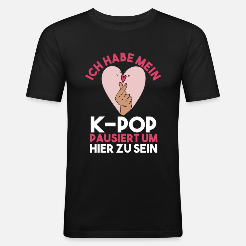 K-pop - Männer Slim Fit T-Shirt - Schwarz
