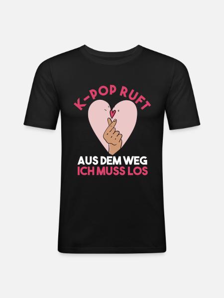 K-pop - Männer Slim Fit T-Shirt - Schwarz