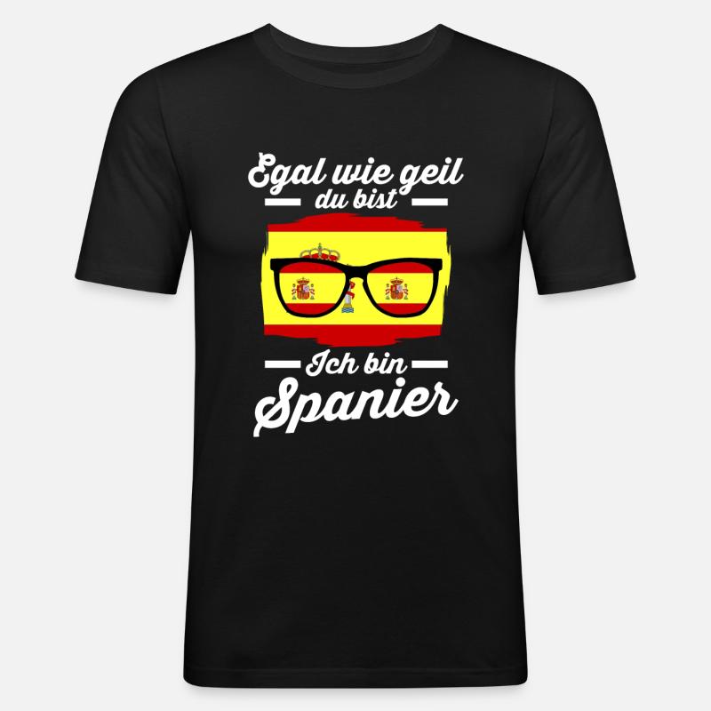 Espana Spanier Spanisches Spanien - Männer Slim Fit T-Shirt - Schwarz